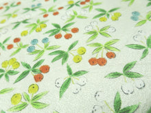 Load image into Gallery viewer, MBFq#68A Silk Kimono Fabric Vintage(1950-1980) Rinzu Flower Pale Yellow 61.8x12.6in(157x32cm)
