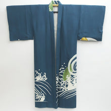 Load image into Gallery viewer, Men&#39;s Kimono Vintage(1950-1980) Blueish Green Hand painted Dragon Silk #9124D4
