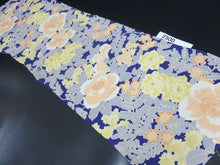 Load image into Gallery viewer, FF2500B Silk Kimono Fabric Vintage(1920-1950) Rose Navy 37.4x11.8in(95x30cm)
