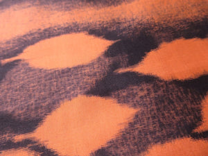 MKF#200 Silk Kimono Fabric Vintage(1920-1950) Meisen Leaf Vermillion 59.8x13.0in(152x33cm)