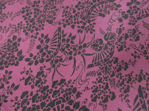 ACH#657a70 Silk Kimono Fabric Vintage Rinzu Flower 59.1x12.6in(150x32cm)