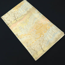 Load image into Gallery viewer, Fukuro Obi Vintage(1950-1980) Gold Zen Temple Landscape Silk BB252V4
