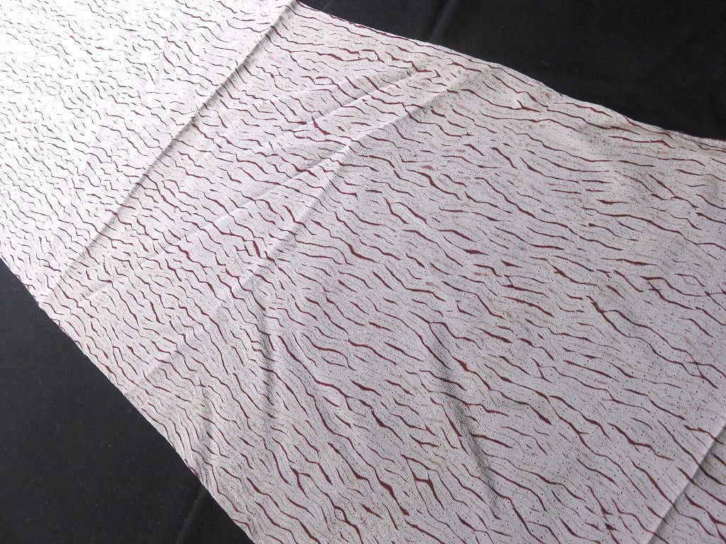 BCF#2809 Silk Kimono Fabric Vintage(1950-1980) Itajime Shibori Gray 90cm (35.4in)