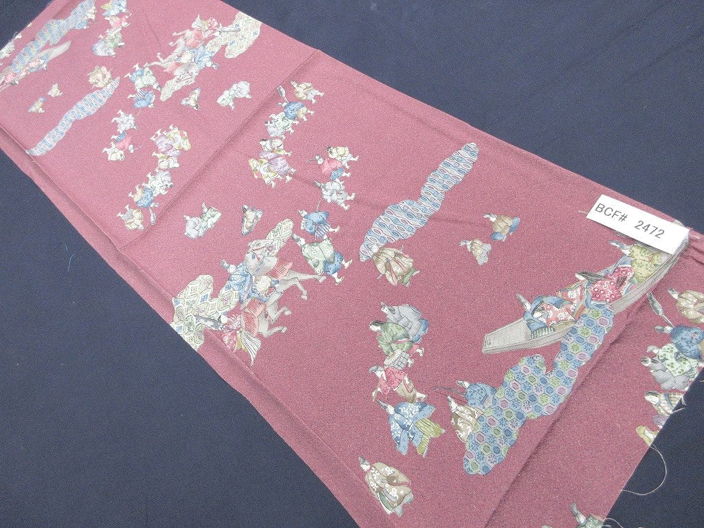 BCF#2472 Silk Kimono Fabric  Samurai    Pale  Red    90cm (35.4in)