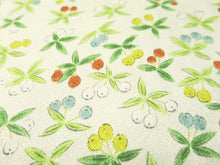 Load image into Gallery viewer, MBFq#68B Silk Kimono Fabric Vintage(1950-1980) Rinzu Flower Pale Yellow 61.8x12.6in(157x32cm)

