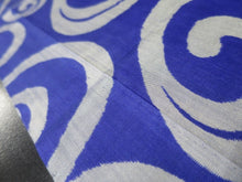 Load image into Gallery viewer, MKF#201 Silk Kimono Fabric Vintage(1920-1950) Meisen Leaf Blue 55.9x13.0in(142x33cm)
