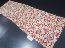 Load image into Gallery viewer, MKF#215 Silk Kimono Fabric Vintage(1950-1980) Chrysanthemum Wine red 40.6x11.8in(103x30cm)
