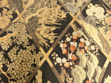 Load image into Gallery viewer, BB8266AC Silk Obi Fabric Vintage(1950-1980) Landscape Gold 82.3x12.2in(209x31cm)
