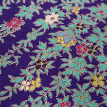 Load image into Gallery viewer, KK1196B4 Silk Kimono Fabric Vintage(1920-1950) Flower Rinzu Purple 55.5x13.4in(141x34cm)
