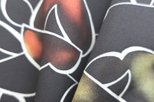 Load image into Gallery viewer, Haori Jacket Vintage(1950-1980) Black Flower Silk #8731J5
