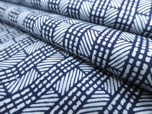 Cotton Bolt Fabric Vintage(1950-1980) Navy White 472.4x14.2in(1200x36cm) BB9046Y2