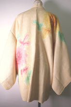 Load image into Gallery viewer, Haori Jacket Vintage(1950-1980) Pale Yellow Full Shibori Peony Silk #8832A5
