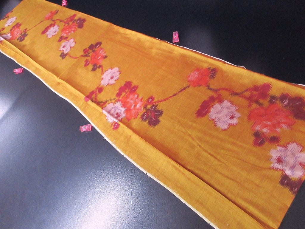 ACH#728 Silk Kimono Fabric Vintage 1930s Meisen 57.1x13.4in(145x34cm)