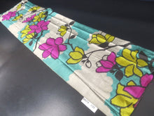 Load image into Gallery viewer, MKF#133 Silk Kimono Fabric Vintage(1920-1950) Meisen Flower Gray Green 50.4x13.0in(128x33cm)
