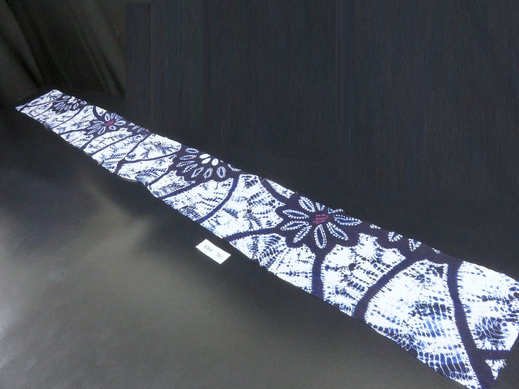 KK741A6 Cotton Kimono Fabric Vintage(1950-1980) Shibori Navy 65.0x5.9in(165x15cm)