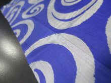 Load image into Gallery viewer, MKF#201 Silk Kimono Fabric Vintage(1920-1950) Meisen Leaf Blue 55.9x13.0in(142x33cm)

