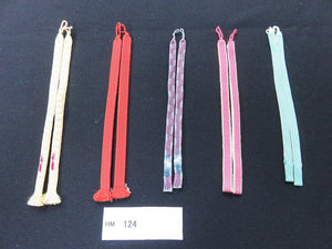HM#124 Silk Haori Himo Flat Braid 5pcs Bundle Pack