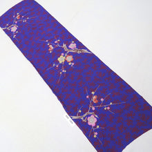 Load image into Gallery viewer, KK1324B6 Silk Kimono Fabric Vintage(1920-1950) Plum blossom Branch Blueish Purple 44.5x11.4in(113x29cm)
