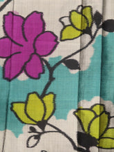 Load image into Gallery viewer, MKF#133 Silk Kimono Fabric Vintage(1920-1950) Meisen Flower Gray Green 50.4x13.0in(128x33cm)
