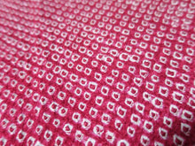 Load image into Gallery viewer, MBFt#69B Silk Kimono Fabric Vintage(1950-1980) Shibori Red 40.2x12.6in(102x32cm)
