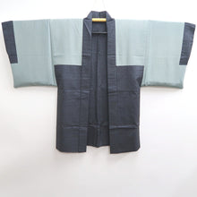 Load image into Gallery viewer, Men&#39;s Haori Vintage(1950-1980) Blue Black Bamboo Sparrow Silk #9385G1
