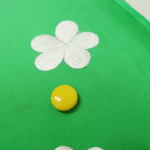 Load image into Gallery viewer, KK1284B5 Silk Kimono Fabric Vintage(1950-1980) Embroidery Ume Kiku Green 84.6x13.0in(215x33cm)
