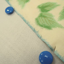Load image into Gallery viewer, KK1368B7 Silk Kimono Fabric Vintage(1920-1950) Meisen Leaves Pale Yellow Green Magenta 61.8x12.6in(157x32cm)
