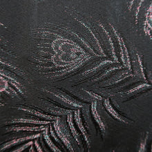 Load image into Gallery viewer, Haori Jacket Vintage(1950-1980) Black Silver Gold Peacock feather Silk #9541H2
