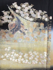 BCF#2936 Silk Tomesode Fabric Heian Princess 45.3x12.6in(115x32cm)