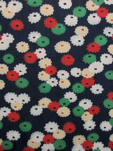 Haori Jacket Vintage(1950-1980) Black Chrysanthemum Silk #8092A2