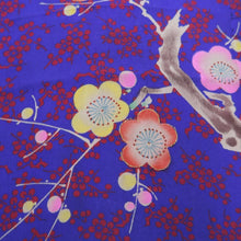 Load image into Gallery viewer, KK1324B6 Silk Kimono Fabric Vintage(1920-1950) Plum blossom Branch Blueish Purple 44.5x11.4in(113x29cm)
