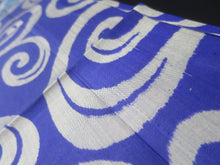 Load image into Gallery viewer, MKF#201 Silk Kimono Fabric Vintage(1920-1950) Meisen Leaf Blue 55.9x13.0in(142x33cm)
