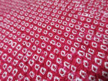Load image into Gallery viewer, MBFt#69B Silk Kimono Fabric Vintage(1950-1980) Shibori Red 40.2x12.6in(102x32cm)
