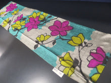 Load image into Gallery viewer, MKF#134 Silk Kimono Fabric Vintage(1920-1950) Meisen Flower Gray Green 51.2x13.0in(130x33cm)
