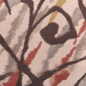 KK1271B5 Silk Kimono Fabric Vintage(1920-1950) Meisen Abstract art Red Brown 57.9x13.0in(147x33cm)