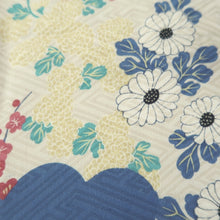Load image into Gallery viewer, KK1334B6 Silk Kimono Fabric Vintage(1920-1950) Sayagata Branch Blue 49.2x11.8in(125x30cm)
