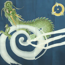 Load image into Gallery viewer, Men&#39;s Kimono Vintage(1950-1980) Blueish Green Hand painted Dragon Silk #9124D4
