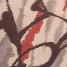 Load image into Gallery viewer, KK1271B5 Silk Kimono Fabric Vintage(1920-1950) Meisen Abstract art Red Brown 57.9x13.0in(147x33cm)
