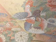Load image into Gallery viewer, Fukuro Obi Gold Light Salmon Birds Chrysanthemum Silk BB131W8

