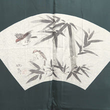 Load image into Gallery viewer, Men&#39;s Haori Vintage(1950-1980) Blue Black Bamboo Sparrow Silk #9385G1
