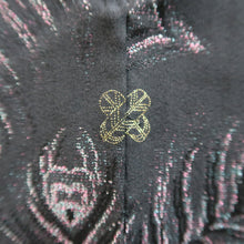 Load image into Gallery viewer, Haori Jacket Vintage(1950-1980) Black Silver Gold Peacock feather Silk #9541H2
