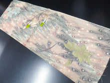 Load image into Gallery viewer, ACH#639 Silk Kimono Fabric Vintage Omeshi Peacock feather 37.4x12.6in(95x32cm)
