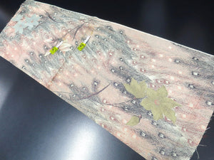 ACH#639 Silk Kimono Fabric Vintage Omeshi Peacock feather 37.4x12.6in(95x32cm)