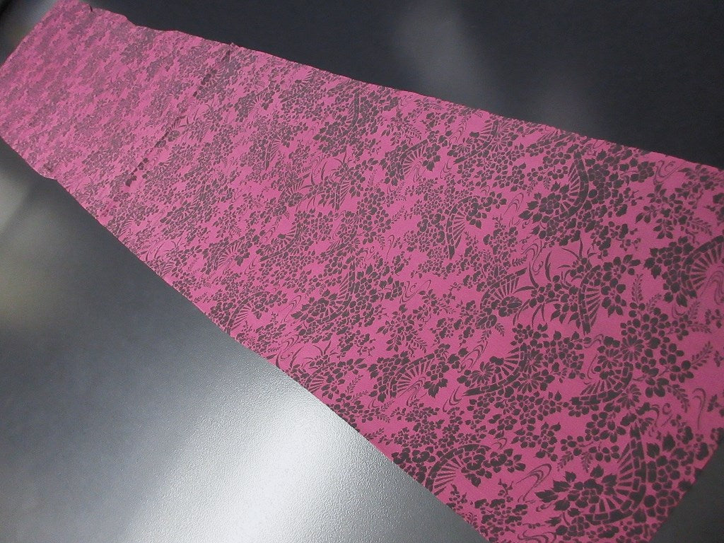 ACH#659a70 Silk Kimono Fabric Vintage Rinzu Flower 57.1x12.6in(145x32cm)