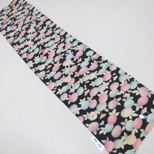 Load image into Gallery viewer, KK979A9 Silk Kimono Fabric Vintage(1950-1980) Chrysanthemum Black 58.7x12.6in(149x32cm)
