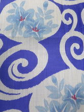 Load image into Gallery viewer, MKF#201 Silk Kimono Fabric Vintage(1920-1950) Meisen Leaf Blue 55.9x13.0in(142x33cm)
