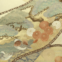 Load image into Gallery viewer, Fukuro Obi Vintage(1950-1980) Gold Emaki Sakura Iris Silk BB224V3
