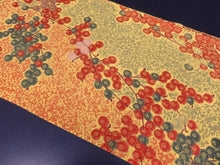 Load image into Gallery viewer, KK810A7 Silk Kimono Fabric Vintage(1920-1950) Branch Red 43.3x11.8in(110x30cm)
