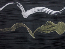 Load image into Gallery viewer, Haori Jacket Vintage(1950-1980) Black Gold Silver Abstract art Silk #7865L4
