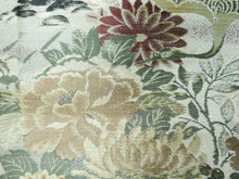 Load image into Gallery viewer, Maru Obi Vintage(1920-1950) Beige Crane Birds Chrysanthemum Silk BB52W4
